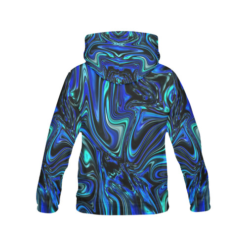 Liquid Blues All Over Print Hoodie for Women (USA Size) (Model H13)