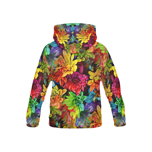 Photography Colorfully Asters Flowers Pattern All Over Print Hoodie for Kid (USA Size) (Model H13)