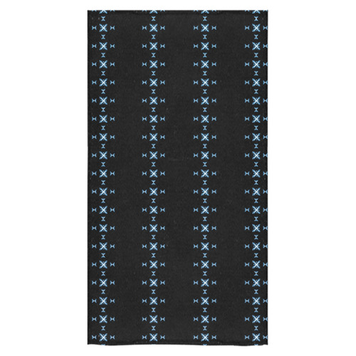 Black and Blue Crossroads Pattern Bath Towel 30"x56"