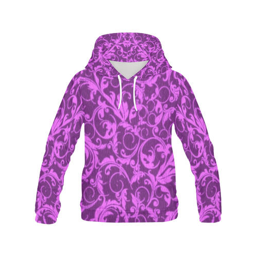 Vintage Swirls Winterberry Orchid Purple All Over Print Hoodie for Women (USA Size) (Model H13)