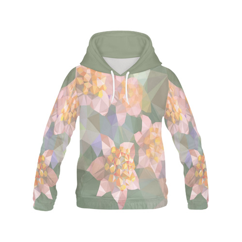 Low Poly Flowers All Over Print Hoodie for Women (USA Size) (Model H13)