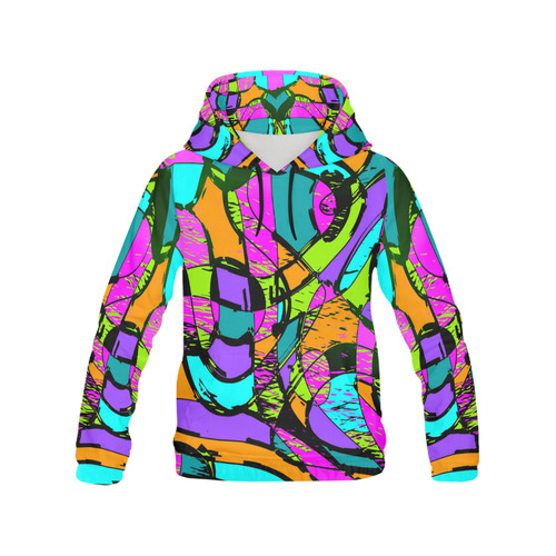 Abstract Art Squiggly Loops Multicolored All Over Print Hoodie for Men (USA Size) (Model H13)