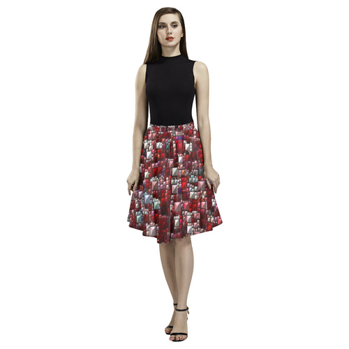 Sparkling and glittering, red by JamColors Melete Pleated Midi Skirt (Model D15)