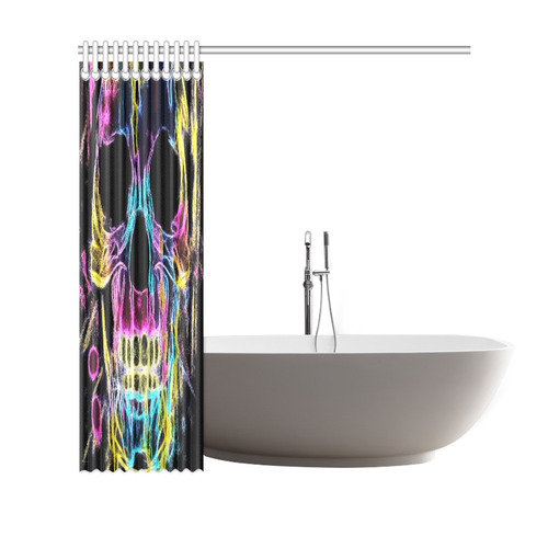 Lightning Skull by Popart Lover Shower Curtain 69"x70"