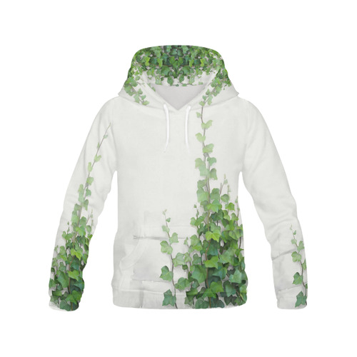 Watercolor Vines, climbing plant watercolor All Over Print Hoodie for Women (USA Size) (Model H13)