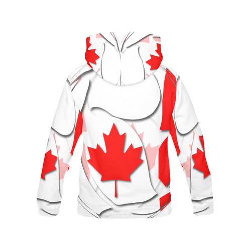 Flag of Canada All Over Print Hoodie for Women (USA Size) (Model H13)