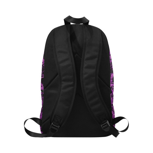 cloudy Skulls black purple by JamColors Fabric Backpack for Adult (Model 1659)