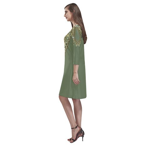 golden oxydized jewels by Sandrine Kespi Rhea Loose Round Neck Dress(Model D22)