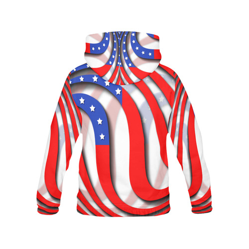 Flag of United States of America All Over Print Hoodie for Women (USA Size) (Model H13)