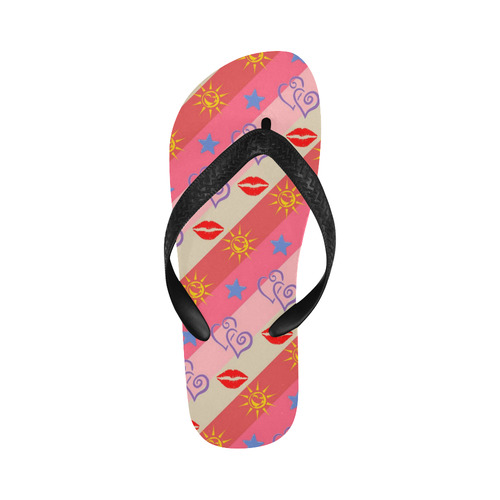 Heart Kiss Flip Flops for Men/Women (Model 040)