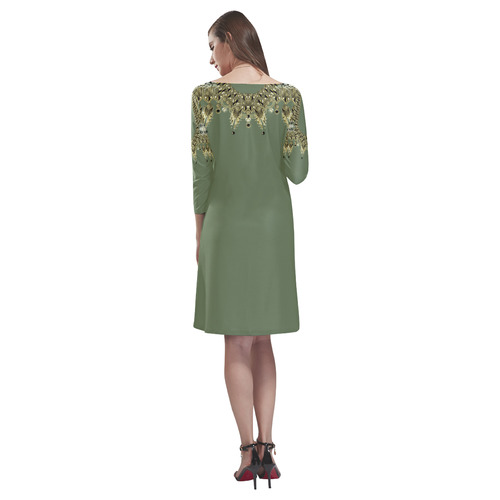 golden oxydized jewels by Sandrine Kespi Rhea Loose Round Neck Dress(Model D22)