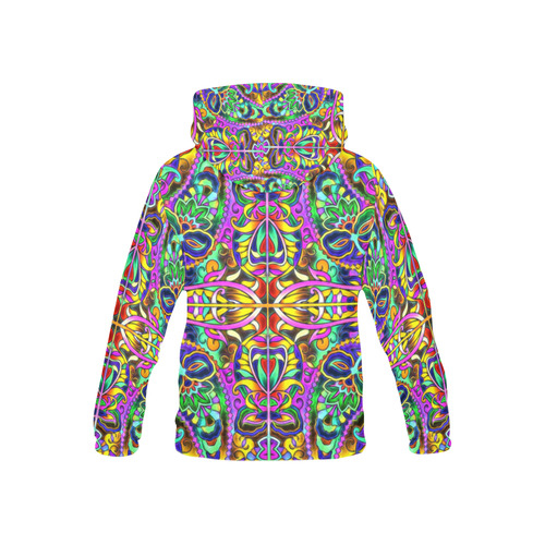 Oriental Ornaments Mosaic multicolored All Over Print Hoodie for Kid (USA Size) (Model H13)