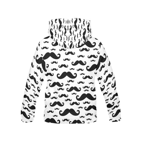 Black handlebar MUSTACHE / MOUSTACHE pattern All Over Print Hoodie for Men (USA Size) (Model H13)