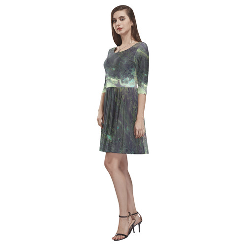 Squid Ink Tethys Half-Sleeve Skater Dress(Model D20)