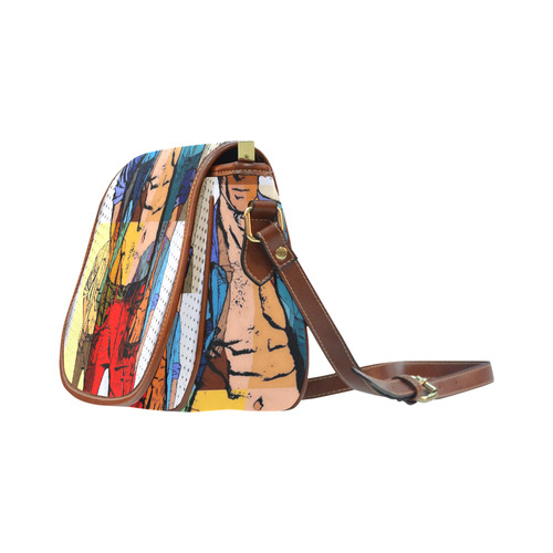 What a Men Popart by Nico Bielow Saddle Bag/Large (Model 1649)