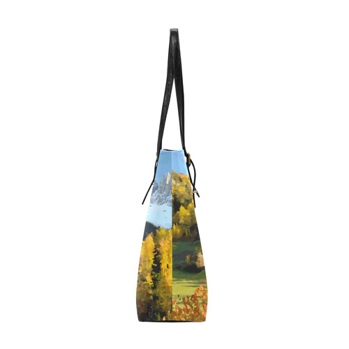 Mountain Landscape Autumn Leaves Euramerican Tote Bag/Small (Model 1655)