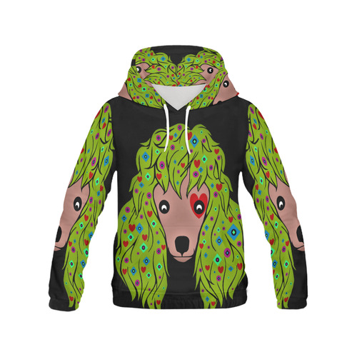 Doodle dogs Daisy All Over Print Hoodie for Women (USA Size) (Model H13)