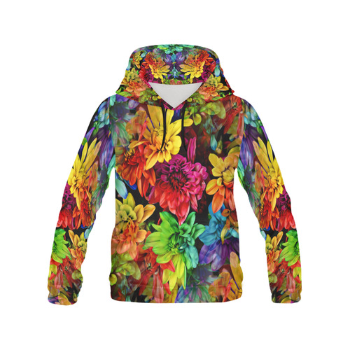 Photography Colorfully Asters Flowers Pattern All Over Print Hoodie for Men (USA Size) (Model H13)