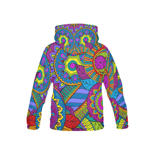 Pop Art PAISLEY Ornaments Pattern multicolored All Over Print Hoodie for Kid (USA Size) (Model H13)