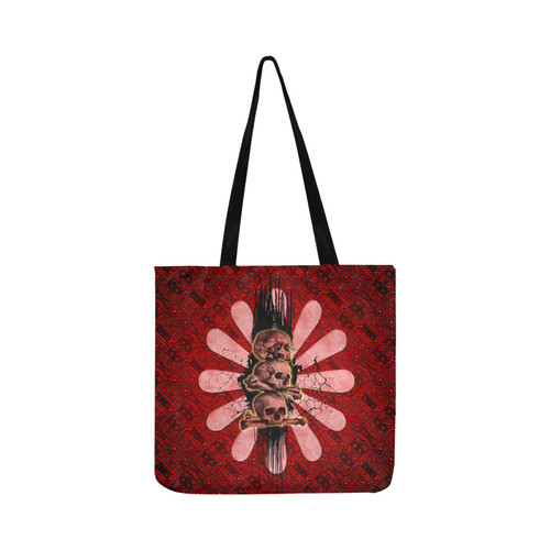 Skulls on a flower Reusable Shopping Bag Model 1660 (Two sides)