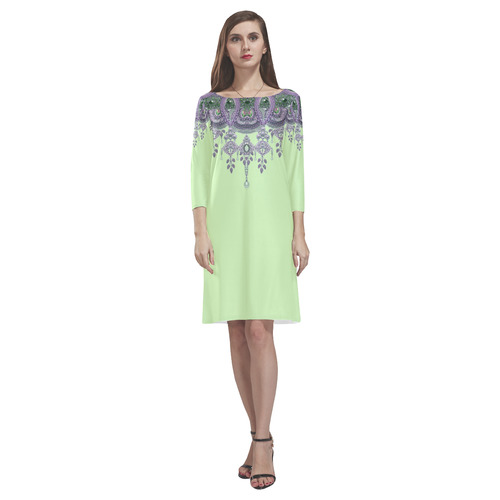 purple jewels by Sandrine Kespi Rhea Loose Round Neck Dress(Model D22)