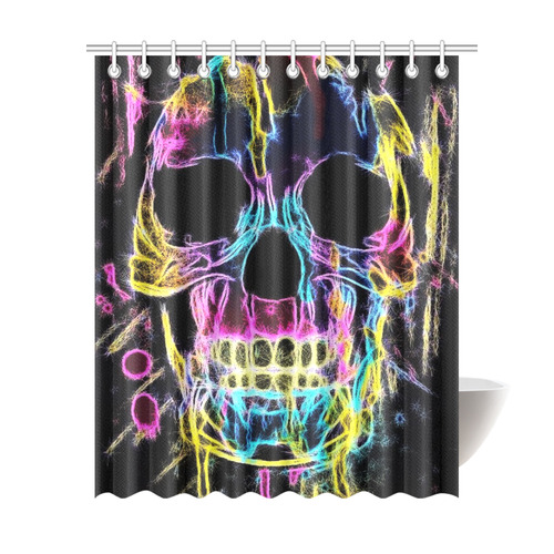 Lightning Skull by Popart Lover Shower Curtain 69"x84"