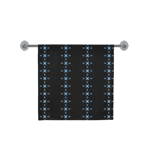 Black and Blue Crossroads Pattern Bath Towel 30"x56"