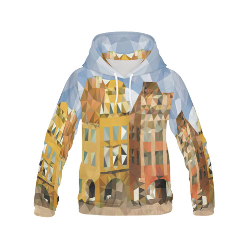 Fairy Tale Town, low poly All Over Print Hoodie for Men (USA Size) (Model H13)