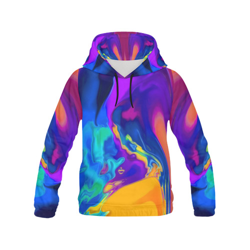 The PERFECT WAVE abstract multicolored All Over Print Hoodie for Men (USA Size) (Model H13)