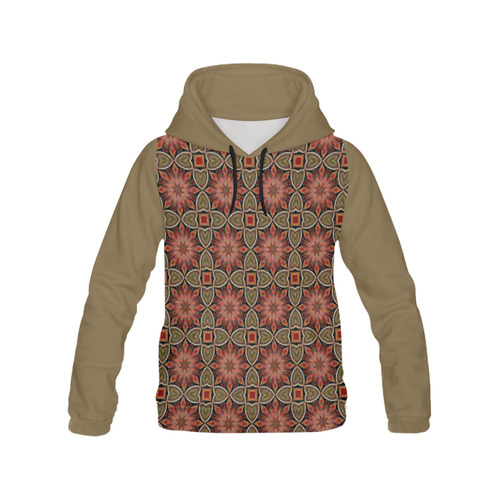Green Rust All Over Print Hoodie for Women (USA Size) (Model H13)