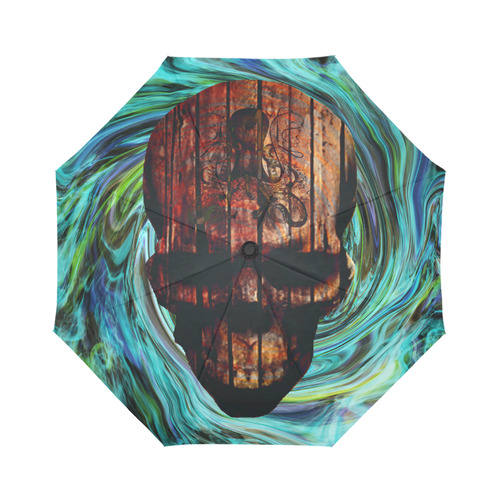 Psychodelic skull umbrella