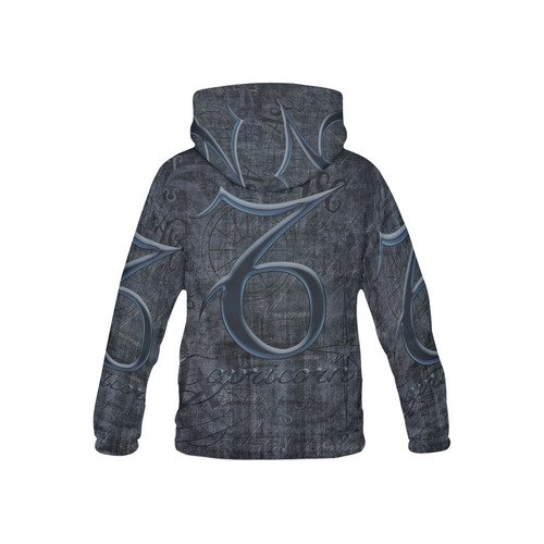 Astrology Zodiac Sign Capricorn in Grunge Style All Over Print Hoodie for Kid (USA Size) (Model H13)