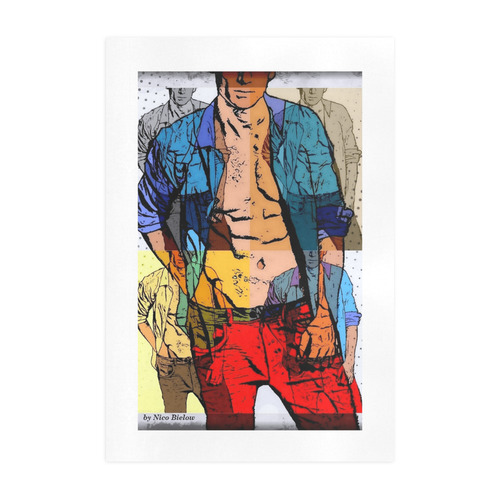 What a Men Popart by Nico Bielow Art Print 19‘’x28‘’