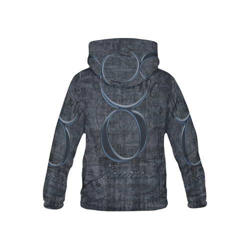 Astrology Zodiac Sign Taurus in Grunge Style All Over Print Hoodie for Kid (USA Size) (Model H13)