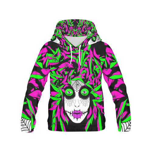 Spider lady sugarskull All Over Print Hoodie for Women (USA Size) (Model H13)