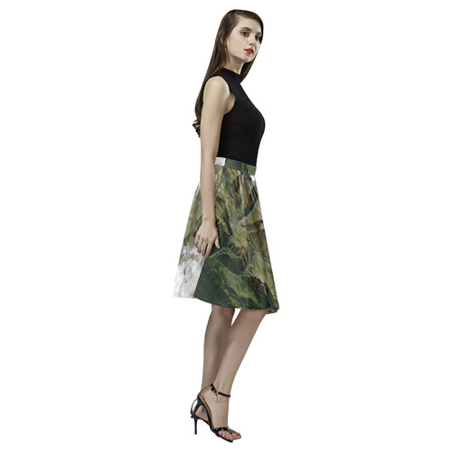 Earthy Melete Pleated Midi Skirt (Model D15)