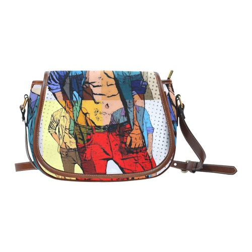 What a Men Popart by Nico Bielow Saddle Bag/Large (Model 1649)