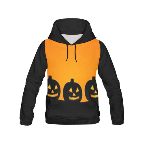 Halloween Jack-o-Lanterns All Over Print Hoodie for Women (USA Size) (Model H13)