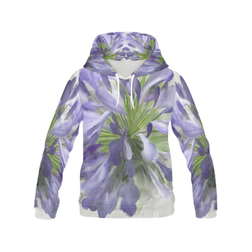 Delicate Purple Flower, floral watercolor All Over Print Hoodie for Men (USA Size) (Model H13)