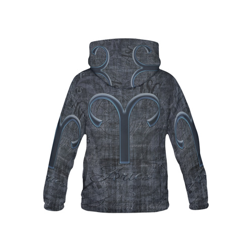 Astrology Zodiac Sign Aries in Grunge Style All Over Print Hoodie for Kid (USA Size) (Model H13)