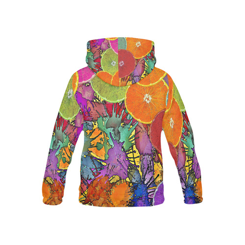 Pop Art Pattern Mix ORANGES SPLASHES multicolored All Over Print Hoodie for Kid (USA Size) (Model H13)