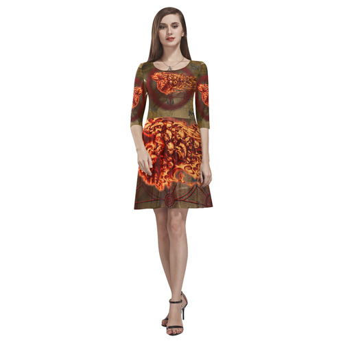 Awesome, creepy flyings skulls Tethys Half-Sleeve Skater Dress(Model D20)