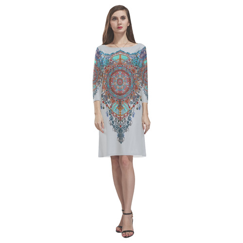 embroidery design by Sandrine Kespi Rhea Loose Round Neck Dress(Model D22)