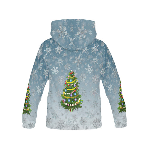 Christmas Tree, snowflakes All Over Print Hoodie for Men (USA Size) (Model H13)