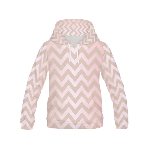 Rose Gold Chevron All Over Print Hoodie for Women (USA Size) (Model H13)
