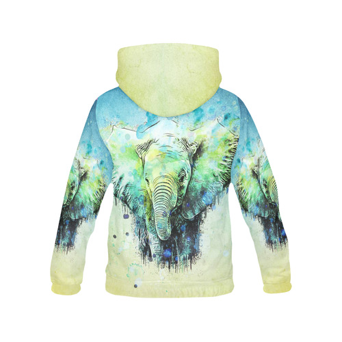 watercolor elephant All Over Print Hoodie for Women (USA Size) (Model H13)