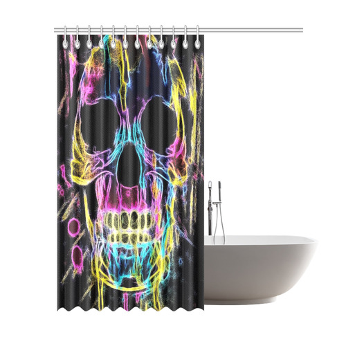 Lightning Skull by Popart Lover Shower Curtain 69"x84"