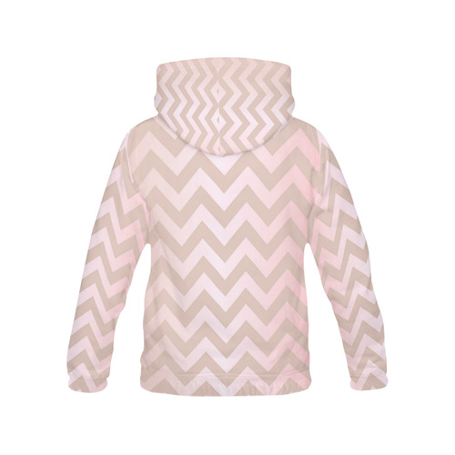 Rose Gold Chevron All Over Print Hoodie for Women (USA Size) (Model H13)