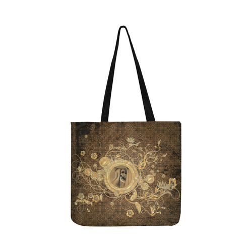 Awesome skull on a button Reusable Shopping Bag Model 1660 (Two sides)