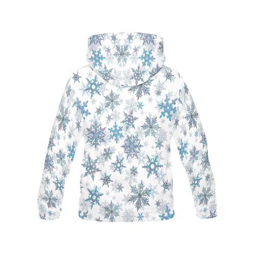 Snowflakes, Blue snow, Christmas All Over Print Hoodie for Men (USA Size) (Model H13)